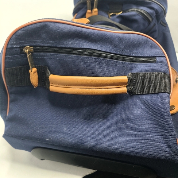 Vintage L.L. Bean Nylon Water Repellant Rolling 23"‎ Duffle Bag Navy - Picture 4 of 7